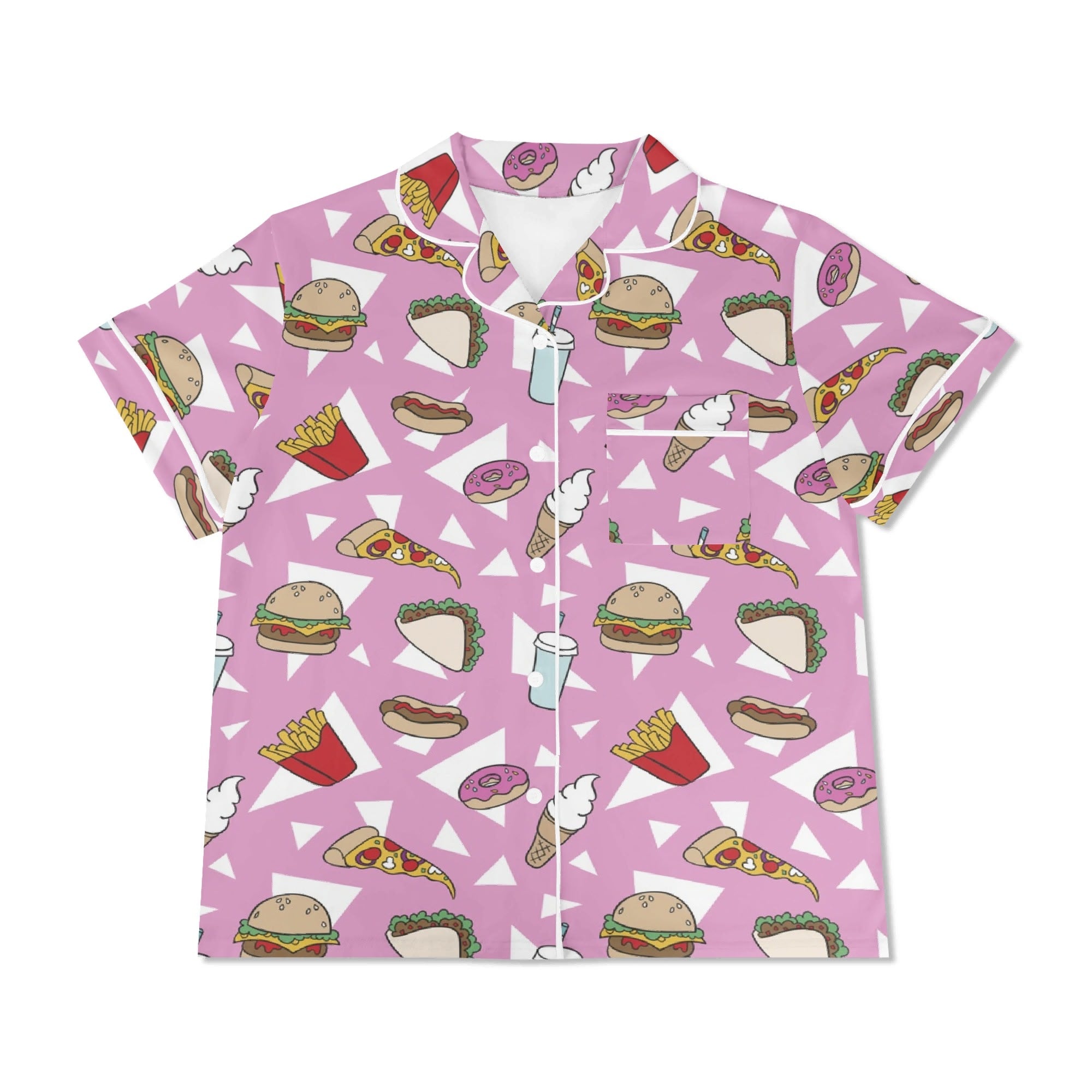 Fast Food Womens Short Sleeve 2-Piece Pyjama Set Women's Short Sleeve Pyjamas Food Printed Offshore