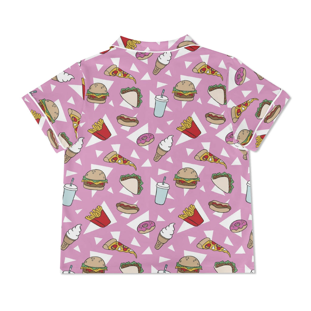 Fast Food Womens Short Sleeve 2-Piece Pyjama Set Women's Short Sleeve Pyjamas Food Printed Offshore