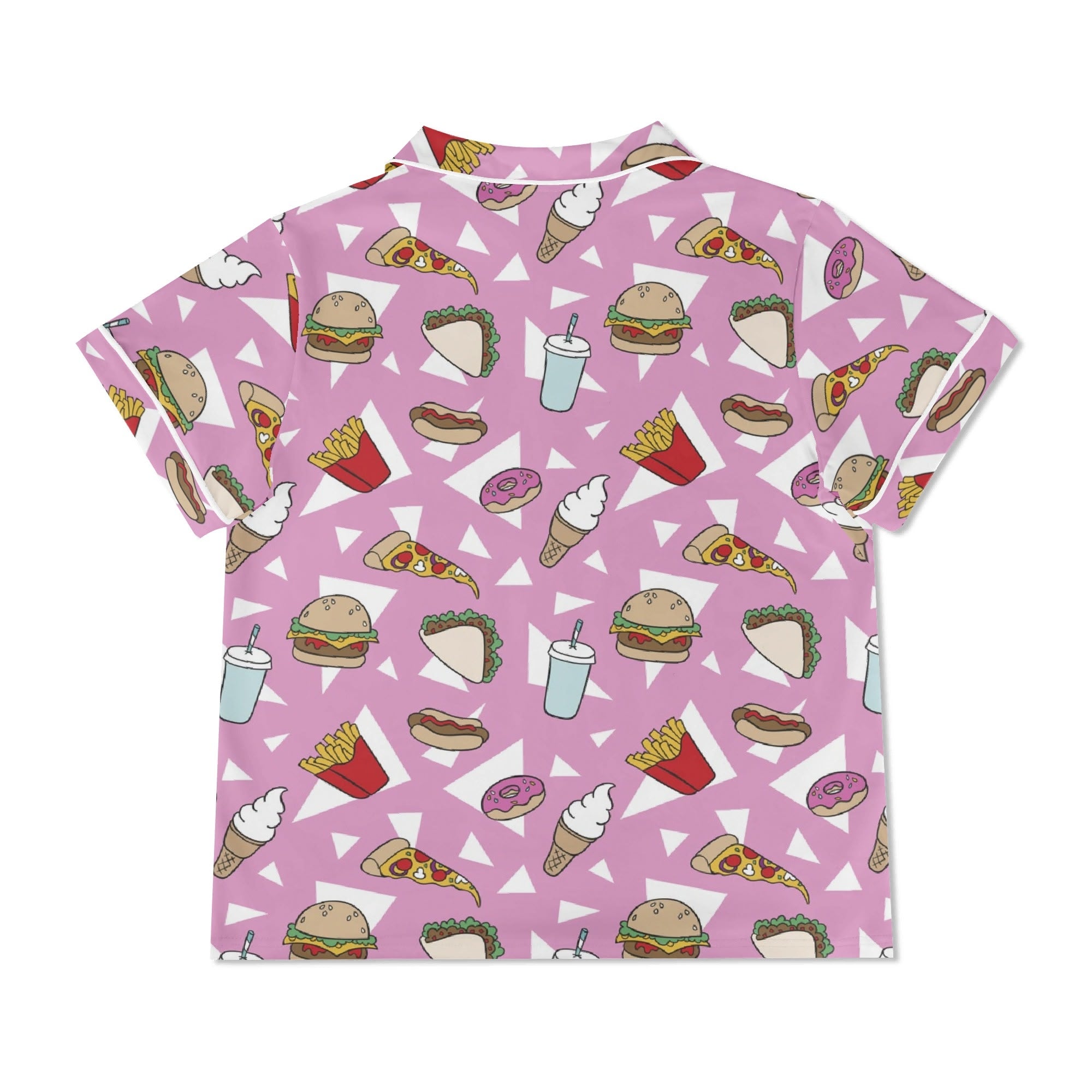 Fast Food Womens Short Sleeve 2-Piece Pyjama Set Women's Short Sleeve Pyjamas Food Printed Offshore