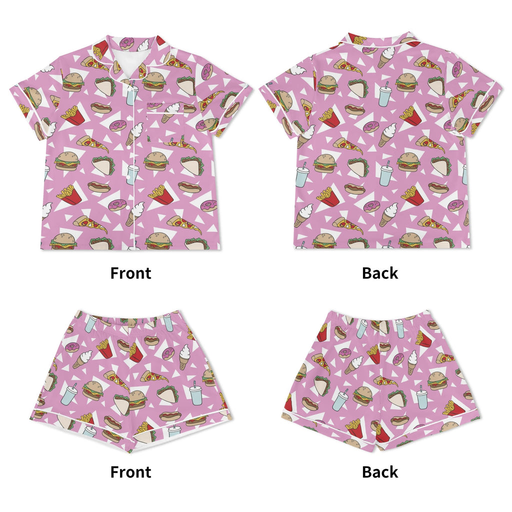 Fast Food Womens Short Sleeve 2-Piece Pyjama Set Women's Short Sleeve Pyjamas Food Printed Offshore