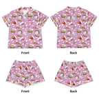 Fast Food Womens Short Sleeve 2-Piece Pyjama Set Women's Short Sleeve Pyjamas Food Printed Offshore