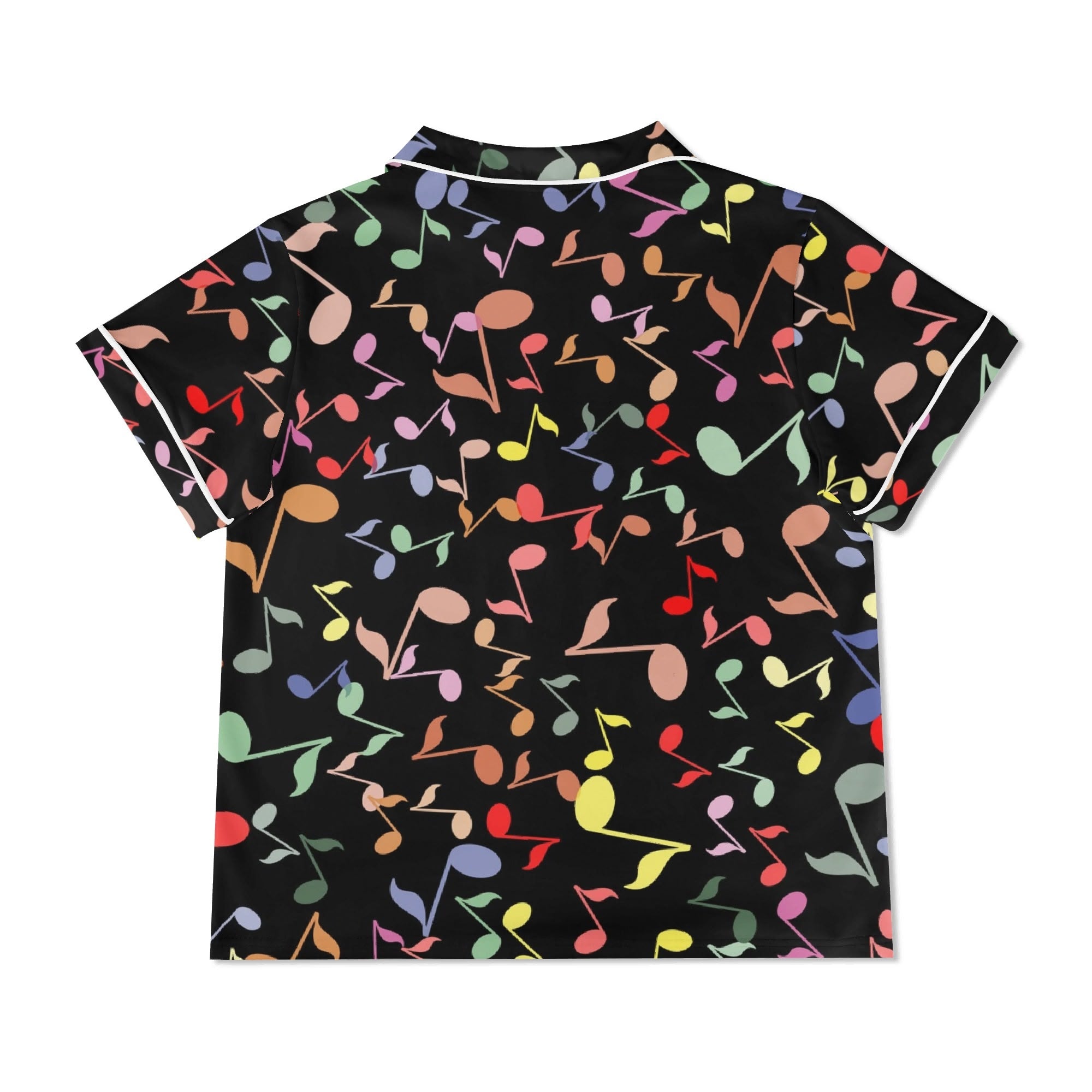 Colourful Music Notes Womens Short Sleeve 2-Piece Pyjama Set Women's Short Sleeve Pyjamas Music Printed Offshore