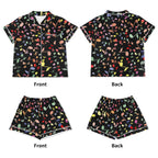 Colourful Music Notes Womens Short Sleeve 2-Piece Pyjama Set Women's Short Sleeve Pyjamas Music Printed Offshore