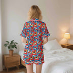 Comic Book Pop Womens Short Sleeve 2-Piece Pyjama Set Women's Short Sleeve Pyjamas Comic Printed Offshore