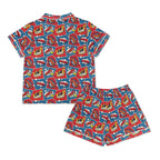 Comic Book Pop Womens Short Sleeve 2-Piece Pyjama Set Women's Short Sleeve Pyjamas Comic Printed Offshore