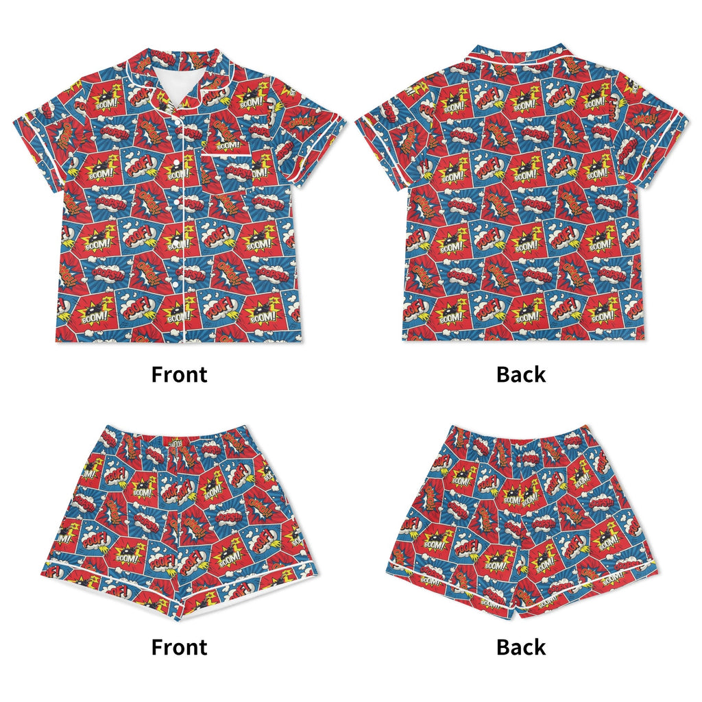 Comic Book Pop Womens Short Sleeve 2-Piece Pyjama Set Women's Short Sleeve Pyjamas Comic Printed Offshore