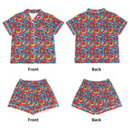 Comic Book Pop Womens Short Sleeve 2-Piece Pyjama Set Women's Short Sleeve Pyjamas Comic Printed Offshore