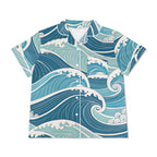Ocean Waves Womens Short Sleeve 2-Piece Pyjama Set Women's Short Sleeve Pyjamas Ocean Printed Offshore Surf