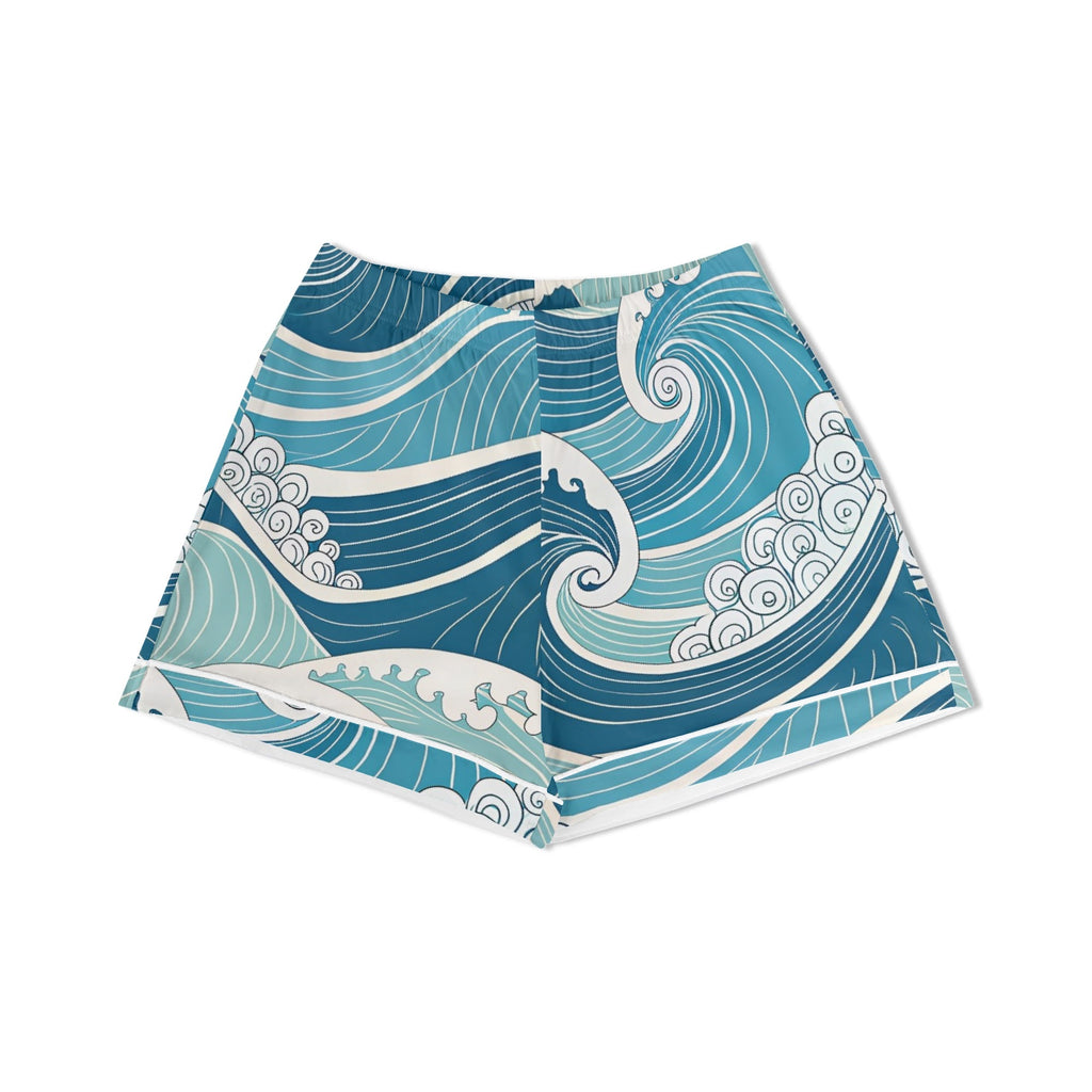 Ocean Waves Womens Short Sleeve 2-Piece Pyjama Set Women's Short Sleeve Pyjamas Ocean Printed Offshore Surf