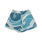 Ocean Waves Womens Short Sleeve 2-Piece Pyjama Set Women's Short Sleeve Pyjamas Ocean Printed Offshore Surf