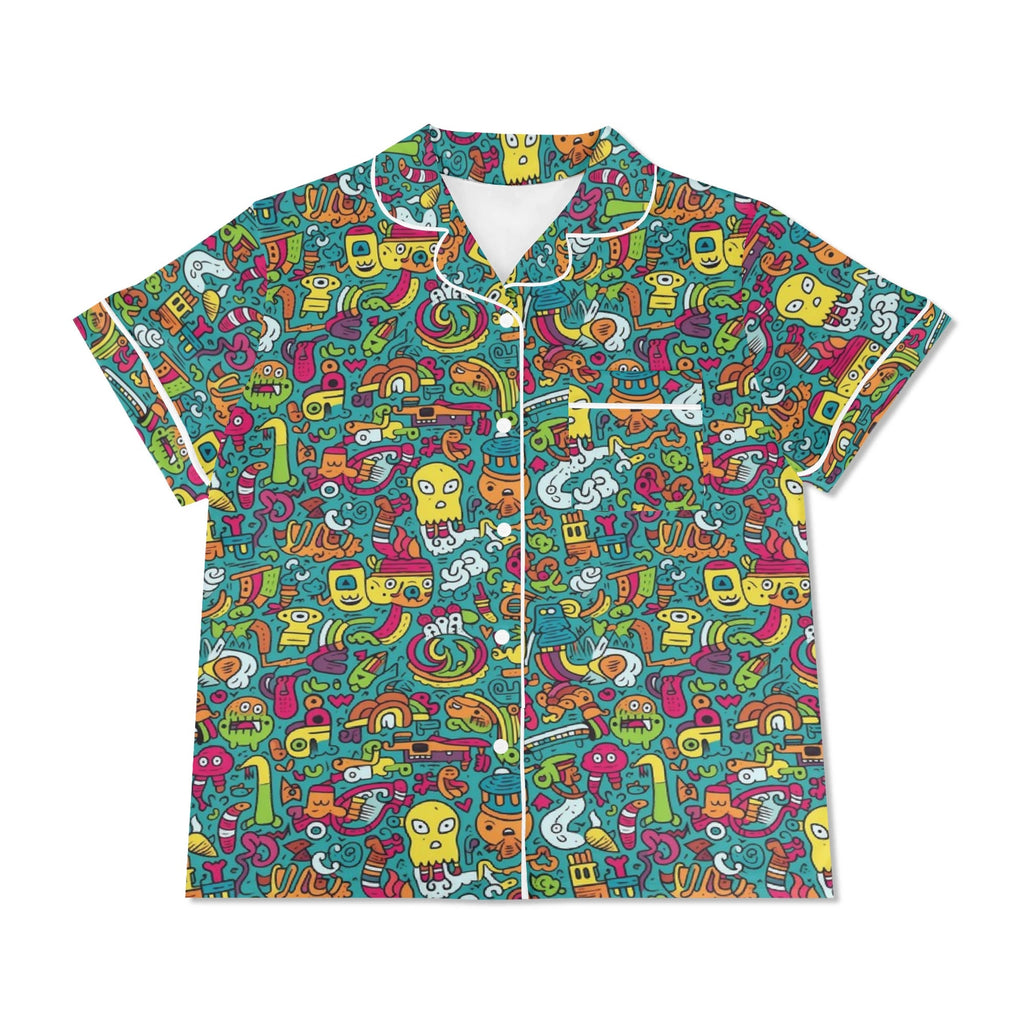 Crazy Characters Womens Short Sleeve 2-Piece Pyjama Set Women's Short Sleeve Pyjamas Printed Offshore Sci Fi