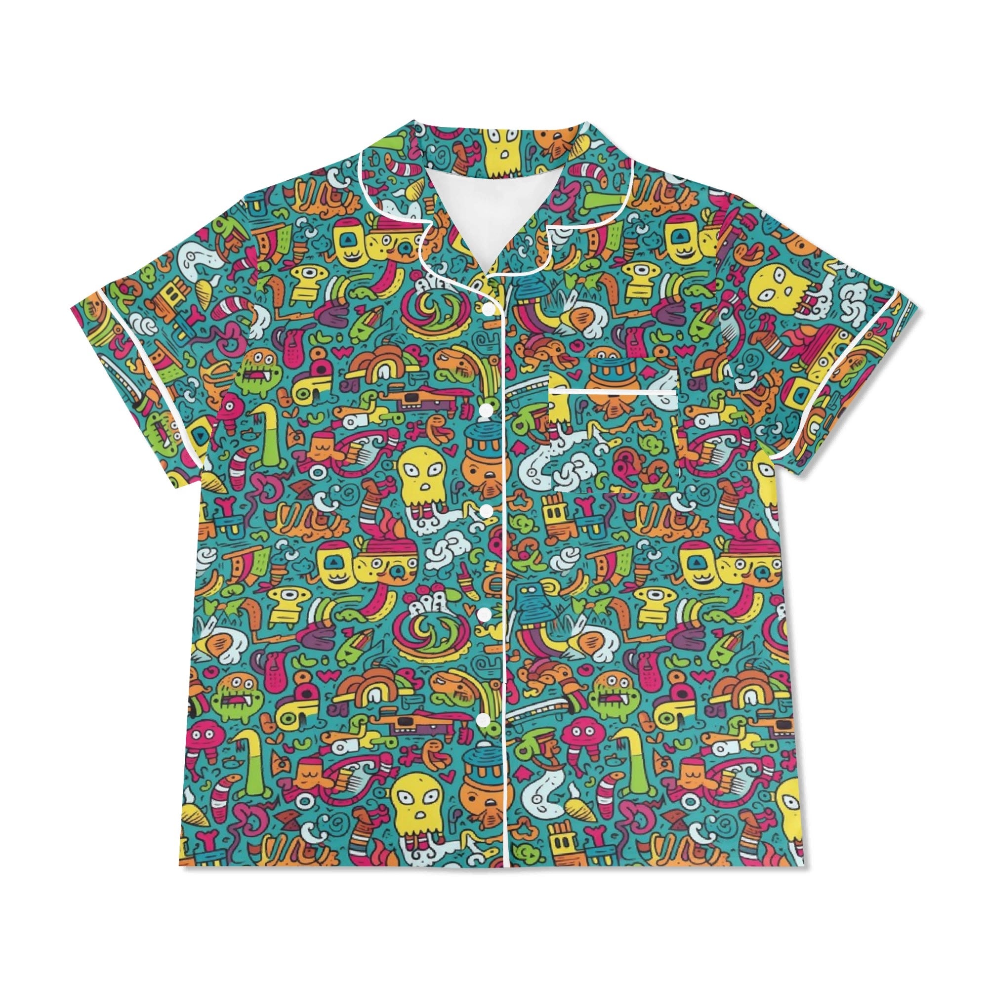 Crazy Characters Womens Short Sleeve 2-Piece Pyjama Set Women's Short Sleeve Pyjamas Printed Offshore Sci Fi