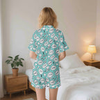 Comic Book Speech Bubbles Womens Short Sleeve 2-Piece Pyjama Set Women's Short Sleeve Pyjamas Comic Printed Offshore