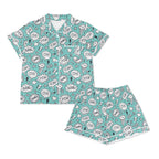 Comic Book Speech Bubbles Womens Short Sleeve 2-Piece Pyjama Set Women's Short Sleeve Pyjamas Comic Printed Offshore