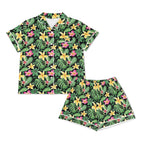 Frangipani Womens Short Sleeve 2-Piece Pyjama Set Women's Short Sleeve Pyjamas Plants Printed Offshore