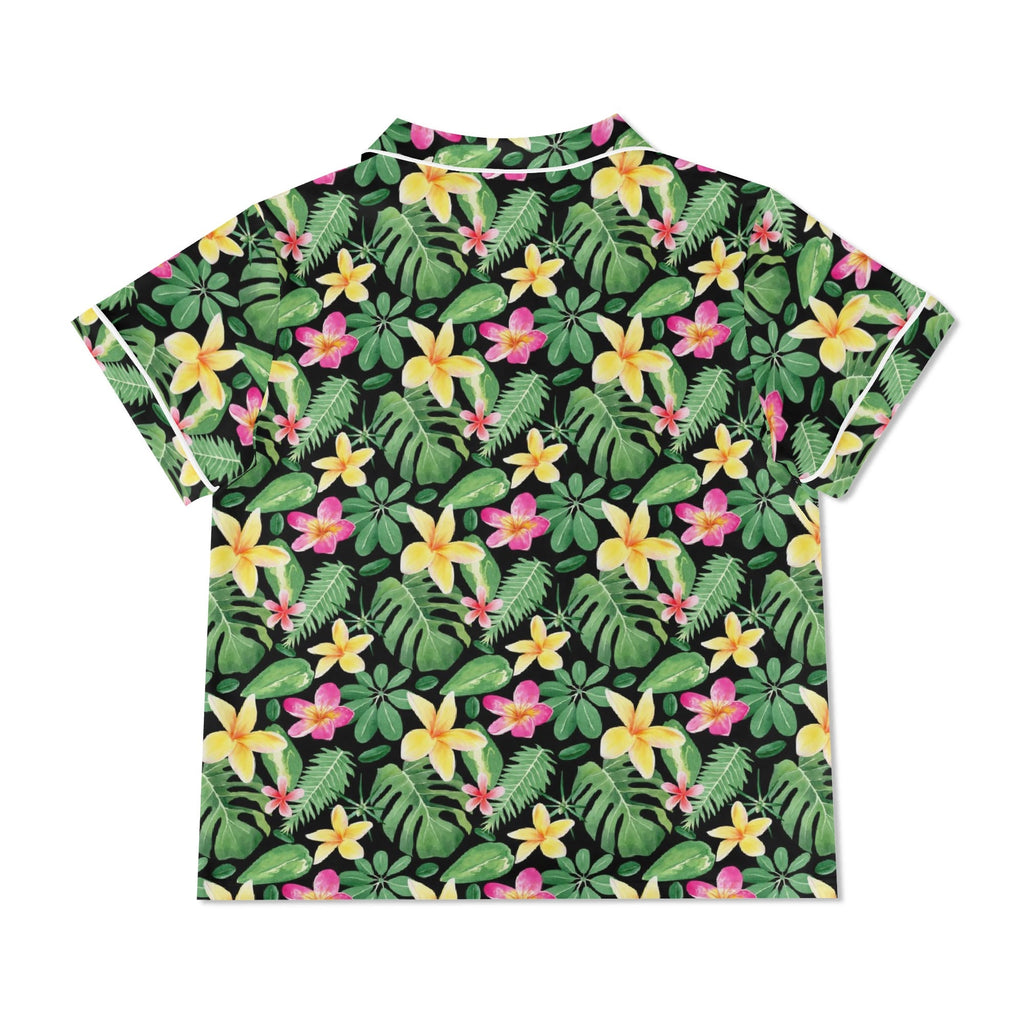 Frangipani Womens Short Sleeve 2-Piece Pyjama Set Women's Short Sleeve Pyjamas Plants Printed Offshore