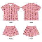 Cherry Ice Cream Womens Short Sleeve 2-Piece Pyjama Set Women's Short Sleeve Pyjamas Food Printed Offshore