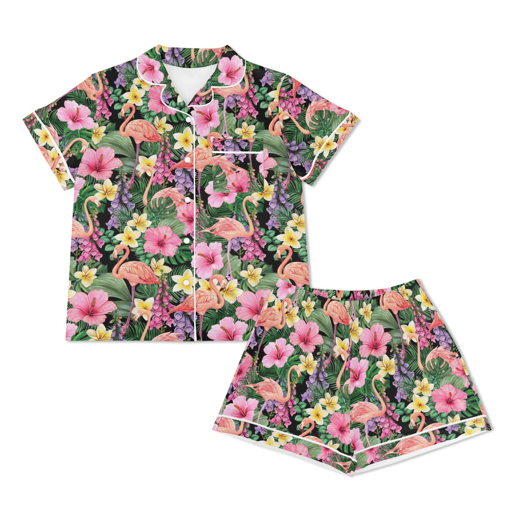 Flamingo Jungle Womens Short Sleeve 2-Piece Pyjama Set Women's Short Sleeve Pyjamas animal Printed Offshore