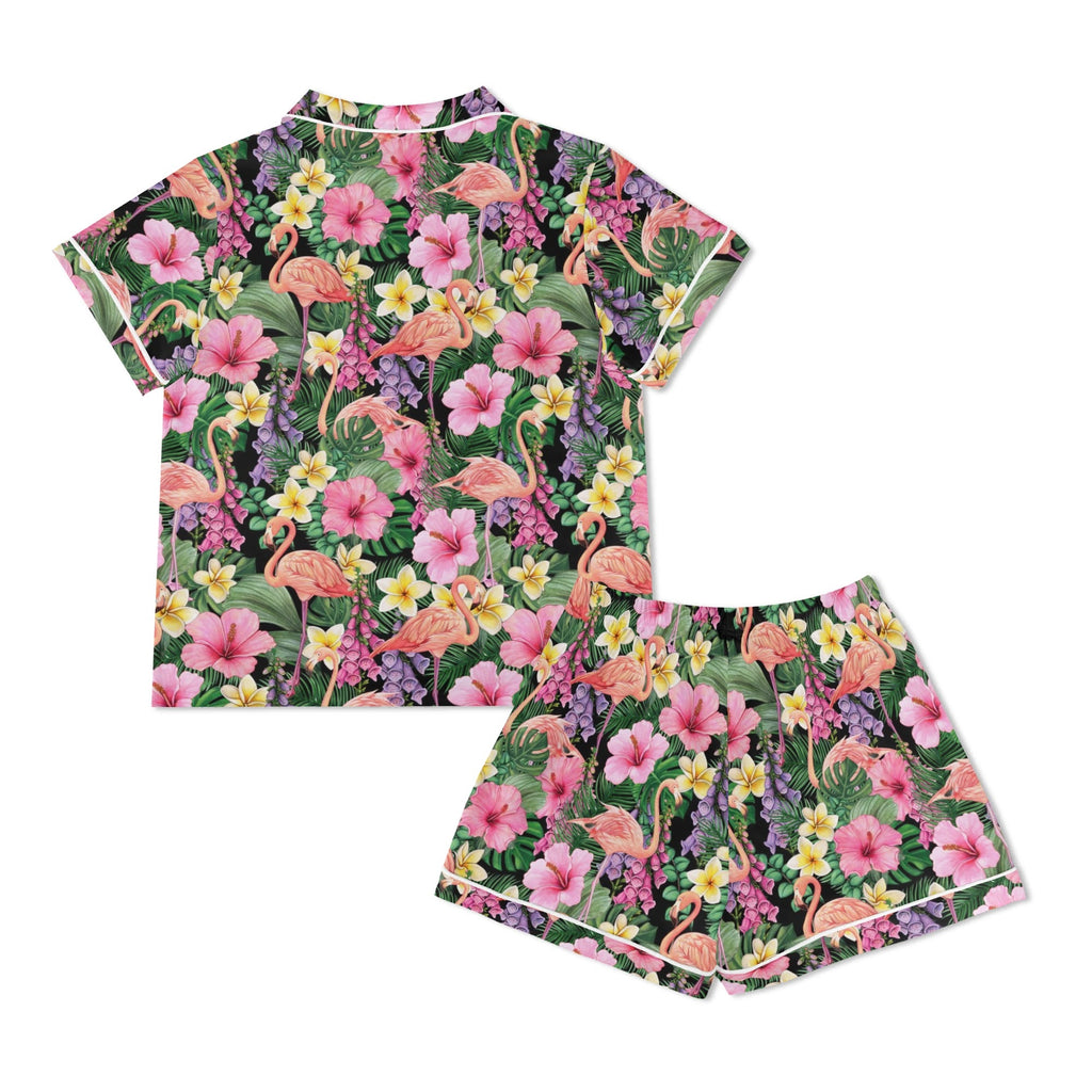 Flamingo Jungle Womens Short Sleeve 2-Piece Pyjama Set Women's Short Sleeve Pyjamas animal Printed Offshore