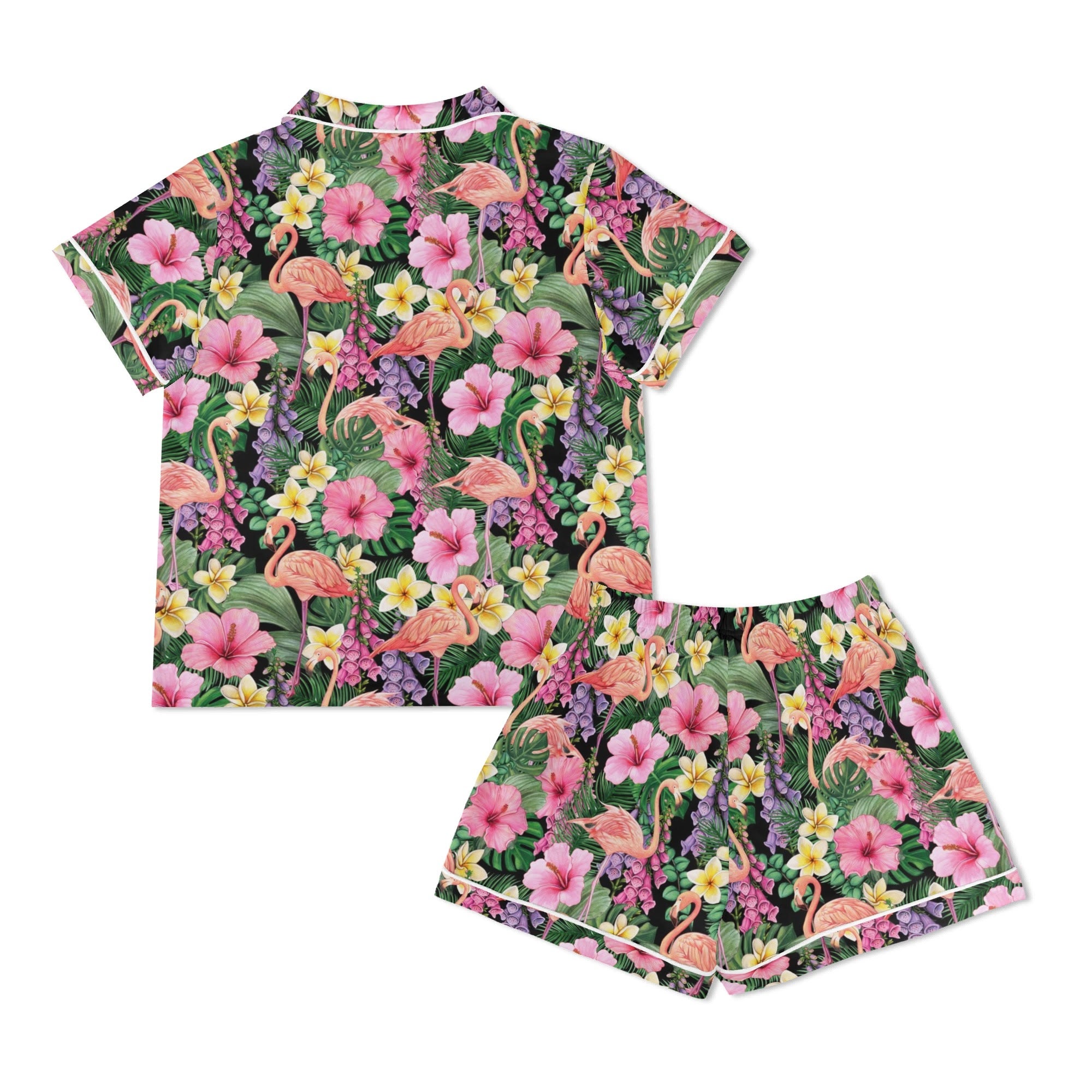 Flamingo Jungle Womens Short Sleeve 2-Piece Pyjama Set Women's Short Sleeve Pyjamas animal Printed Offshore