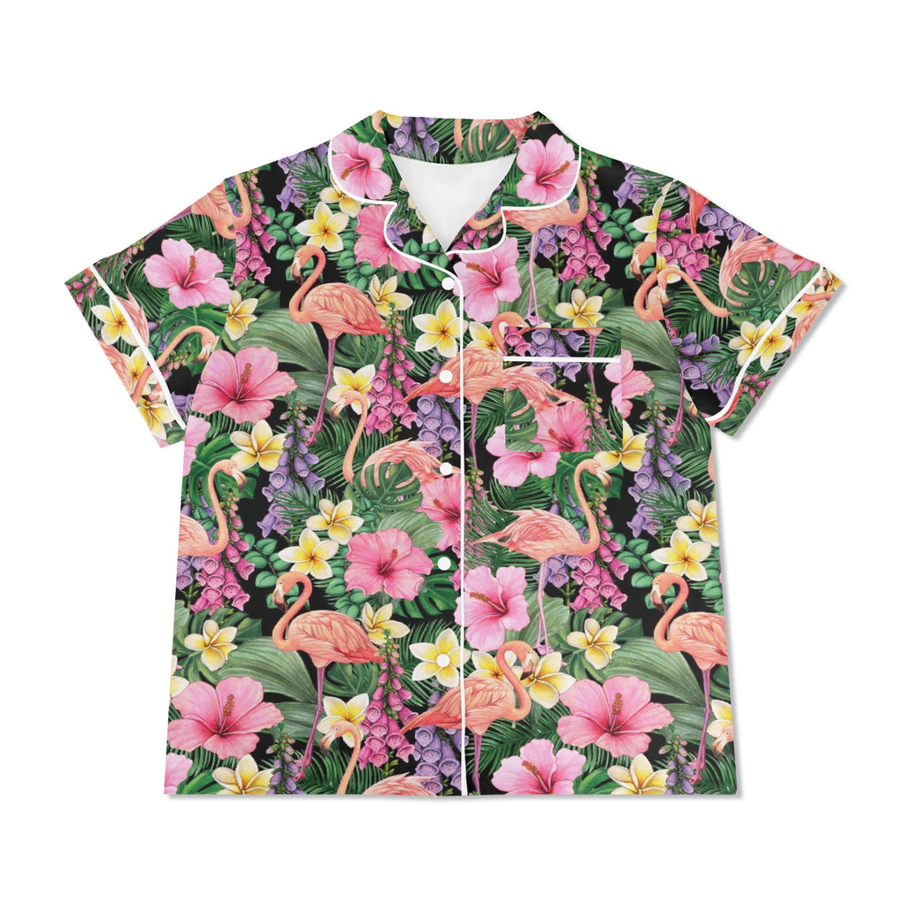 Flamingo Jungle Womens Short Sleeve 2-Piece Pyjama Set Women's Short Sleeve Pyjamas animal Printed Offshore