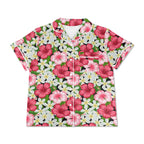 Hibiscus Womens Short Sleeve 2-Piece Pyjama Set Women's Short Sleeve Pyjamas Plants Printed Offshore