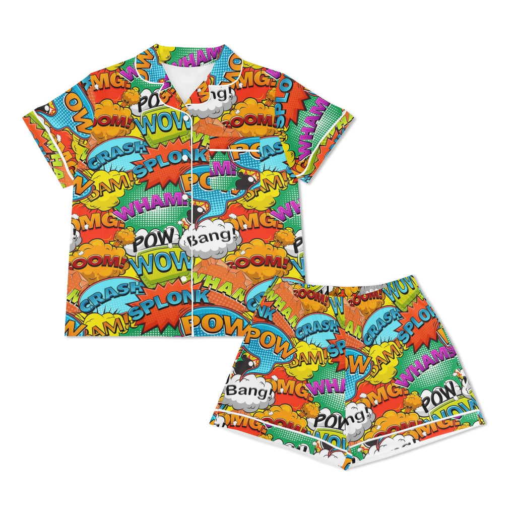 Comic Book 2 Womens Short Sleeve 2-Piece Pyjama Set Women's Short Sleeve Pyjamas Comic Printed Offshore