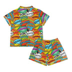 Comic Book 2 Womens Short Sleeve 2-Piece Pyjama Set Women's Short Sleeve Pyjamas Comic Printed Offshore