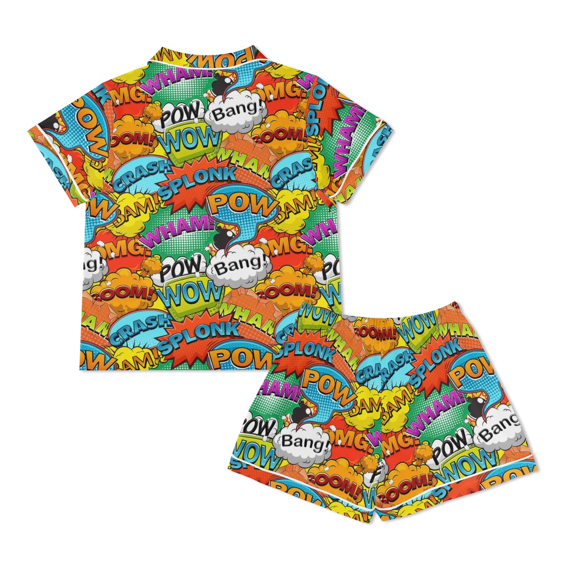Comic Book 2 Womens Short Sleeve 2-Piece Pyjama Set Women's Short Sleeve Pyjamas Comic Printed Offshore
