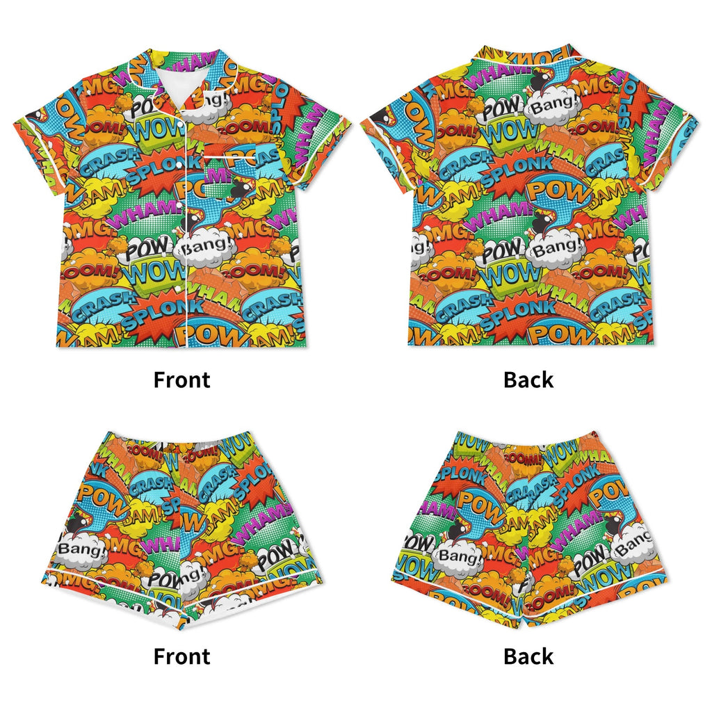 Comic Book 2 Womens Short Sleeve 2-Piece Pyjama Set Women's Short Sleeve Pyjamas Comic Printed Offshore