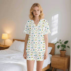 Camping Life Womens Short Sleeve 2-Piece Pyjama Set 2XL Women's Short Sleeve Pyjamas Printed Offshore