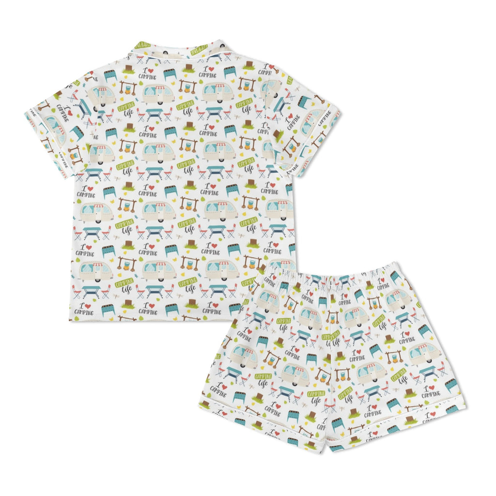 Camping Life Womens Short Sleeve 2-Piece Pyjama Set Women's Short Sleeve Pyjamas Printed Offshore