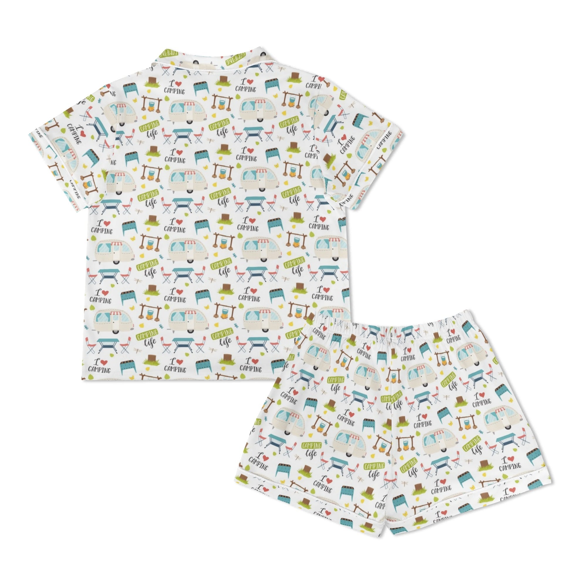 Camping Life Womens Short Sleeve 2-Piece Pyjama Set Women's Short Sleeve Pyjamas Printed Offshore