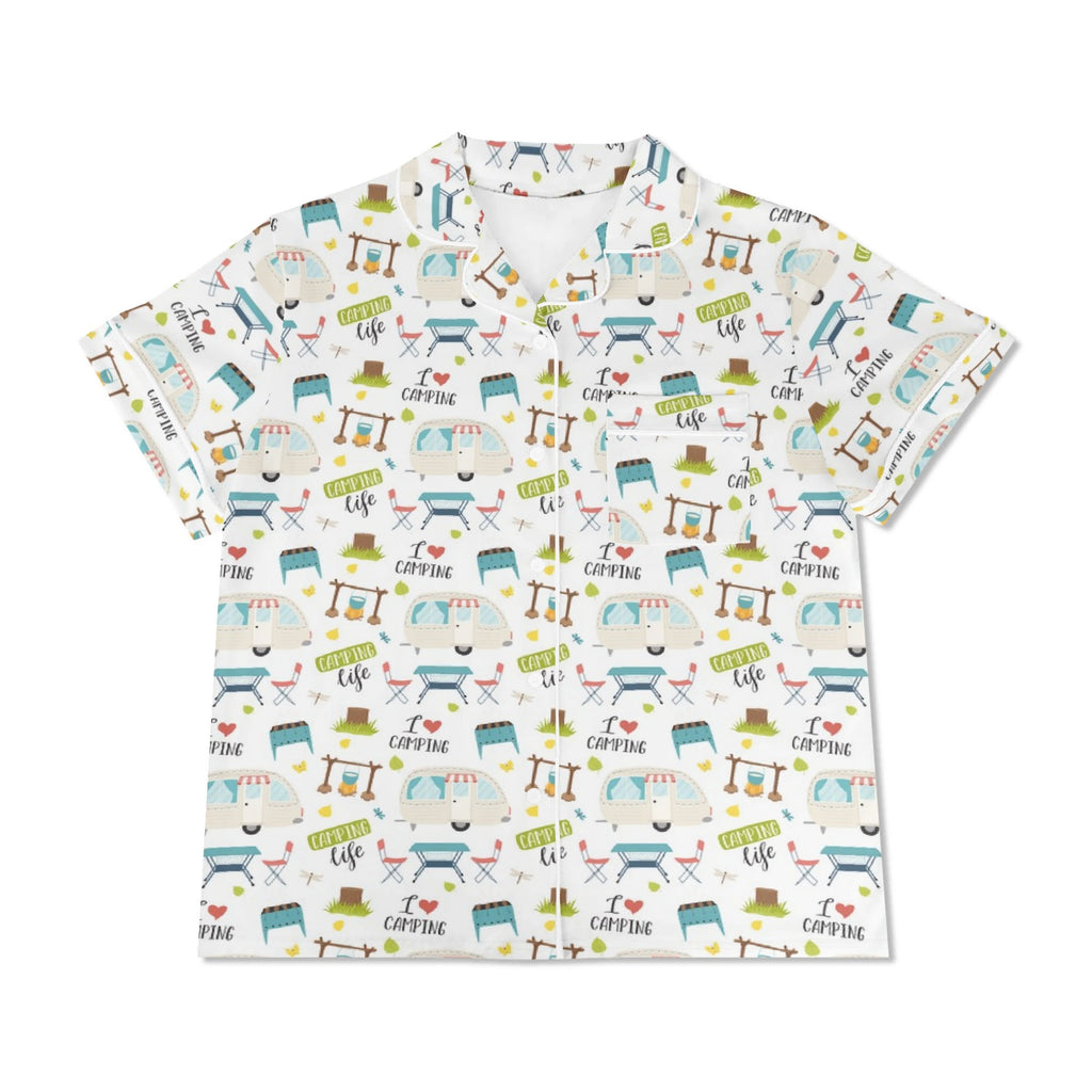 Camping Life Womens Short Sleeve 2-Piece Pyjama Set Women's Short Sleeve Pyjamas Printed Offshore