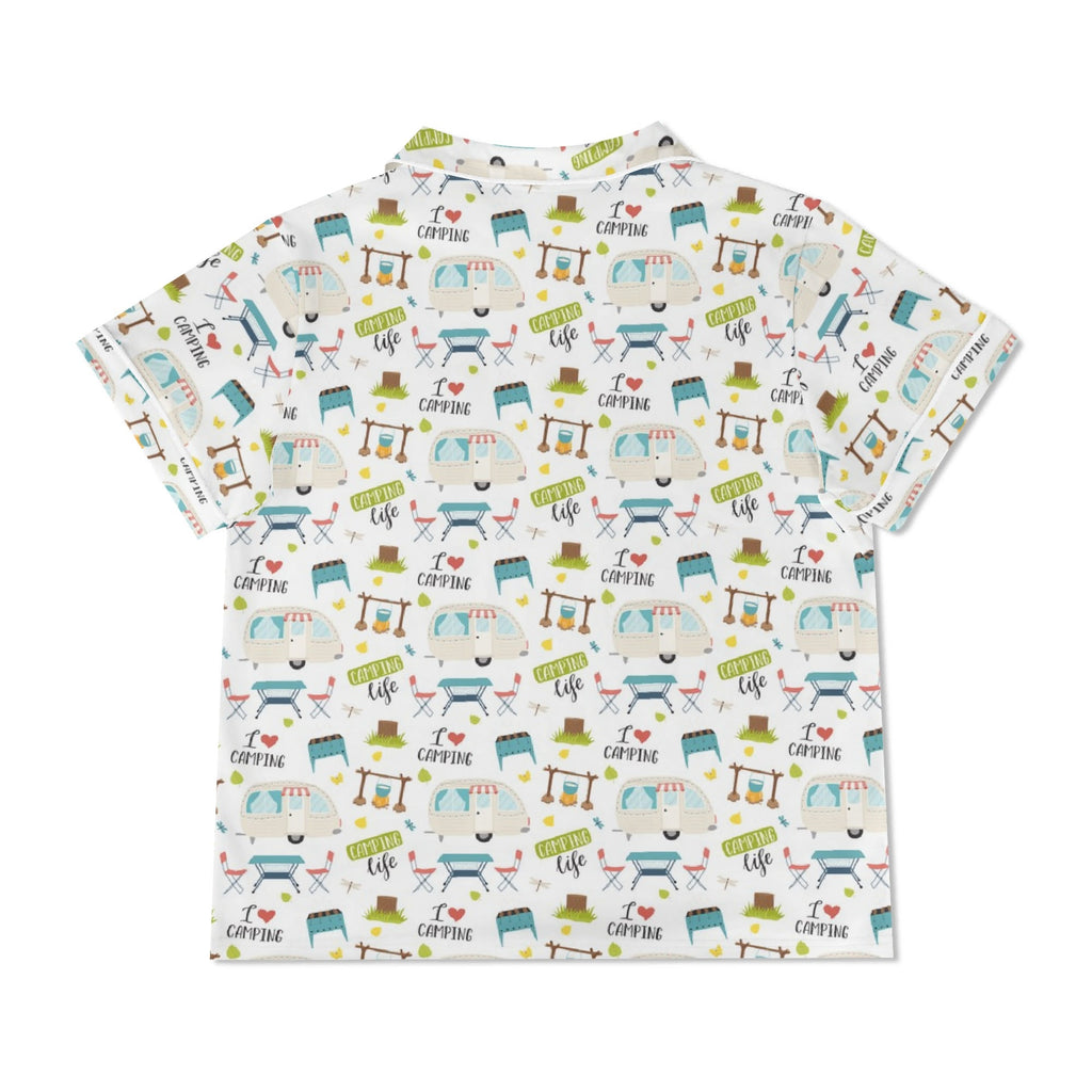 Camping Life Womens Short Sleeve 2-Piece Pyjama Set Women's Short Sleeve Pyjamas Printed Offshore