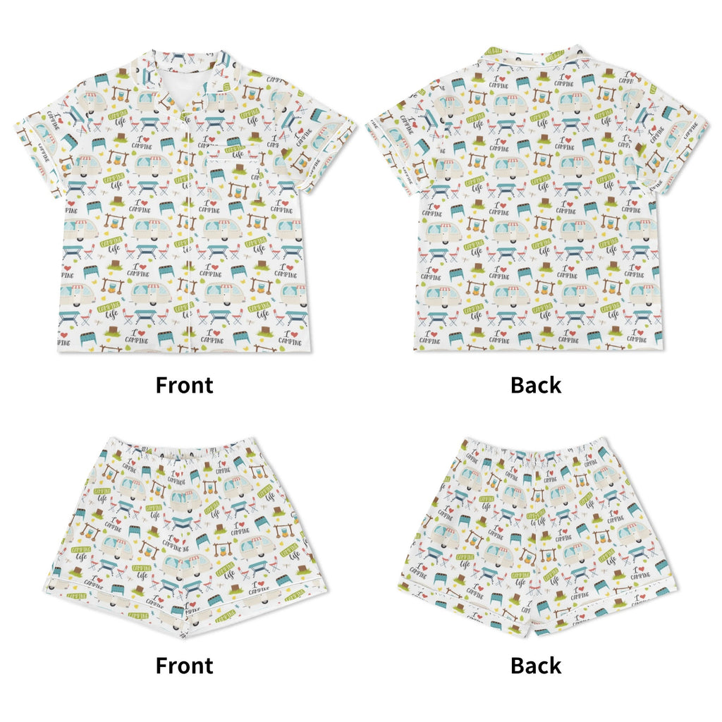 Camping Life Womens Short Sleeve 2-Piece Pyjama Set Women's Short Sleeve Pyjamas Printed Offshore