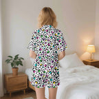 Animal Print In Colour Womens Short Sleeve 2-Piece Pyjama Set Women's Short Sleeve Pyjamas animal Printed Offshore