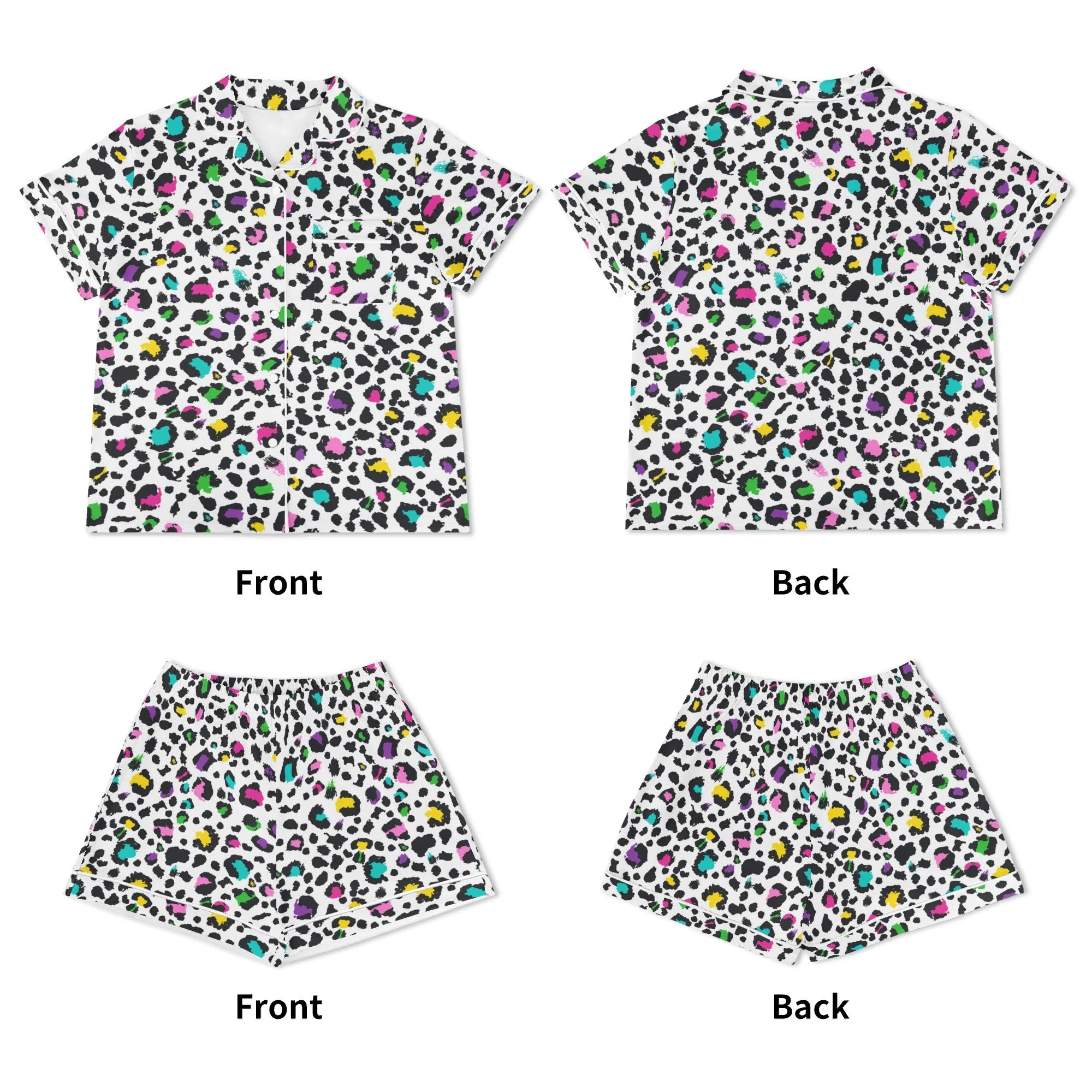 Animal Print In Colour Womens Short Sleeve 2-Piece Pyjama Set Women's Short Sleeve Pyjamas animal Printed Offshore