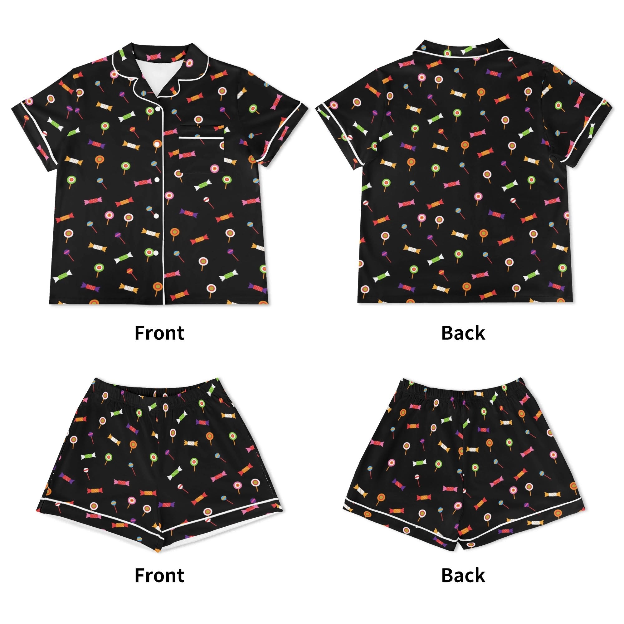 Candy Womens Short Sleeve 2-Piece Pyjama Set Women's Short Sleeve Pyjamas Food Printed Offshore