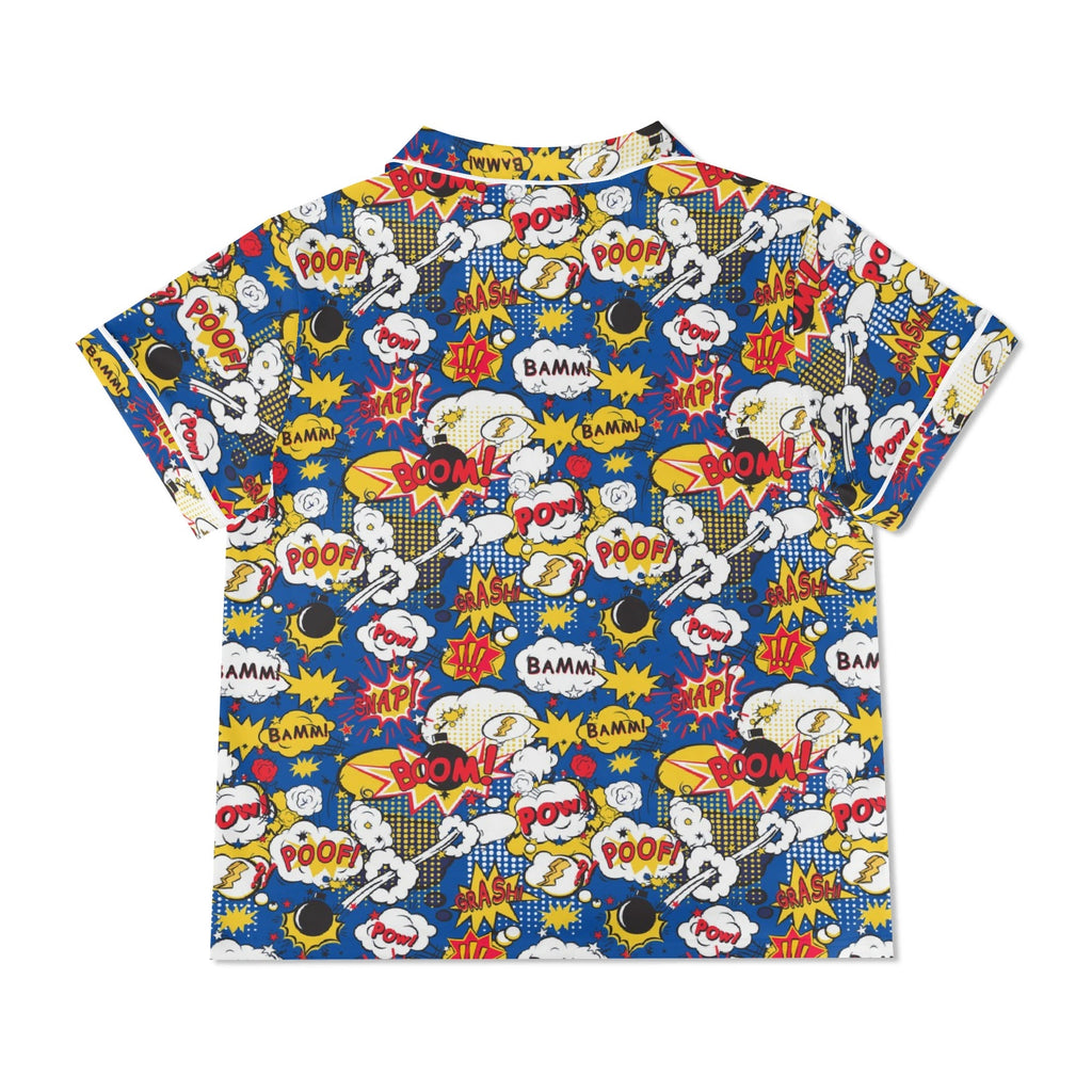 Comic Book Blue Womens Short Sleeve 2-Piece Pyjama Set Women's Short Sleeve Pyjamas Comic Printed Offshore