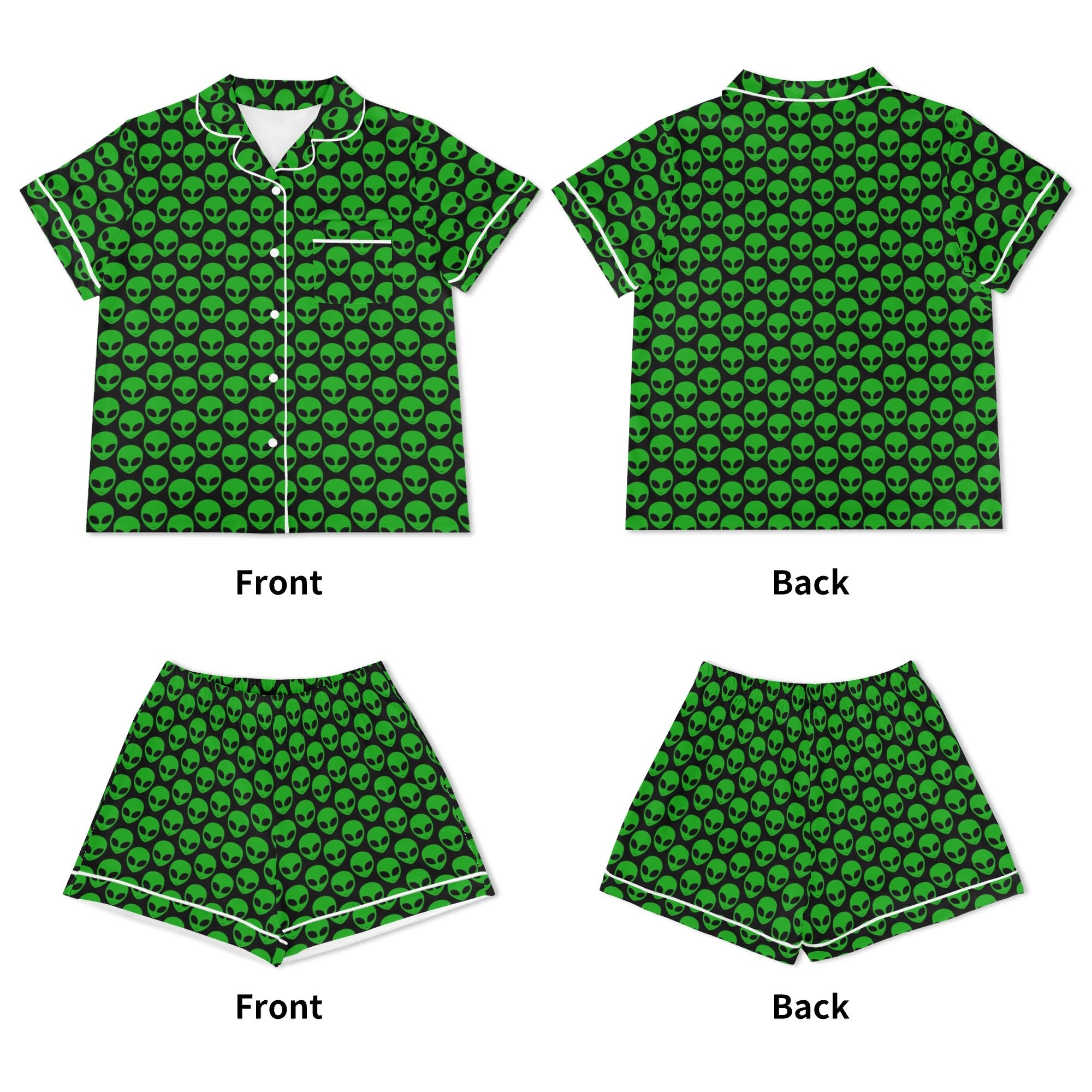 Aliens Womens Short Sleeve 2-Piece Pyjama Set Women's Short Sleeve Pyjamas Printed Offshore Sci Fi