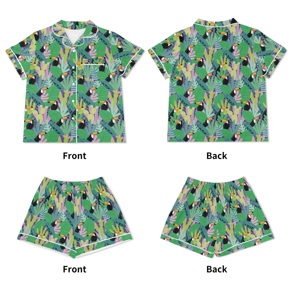 Bright Toucans Womens Short Sleeve 2-Piece Pyjama Set Women's Short Sleeve Pyjamas animal Printed Offshore