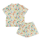 Autumn Leaves Womens Short Sleeve 2-Piece Pyjama Set Women's Short Sleeve Pyjamas Plants Printed Offshore