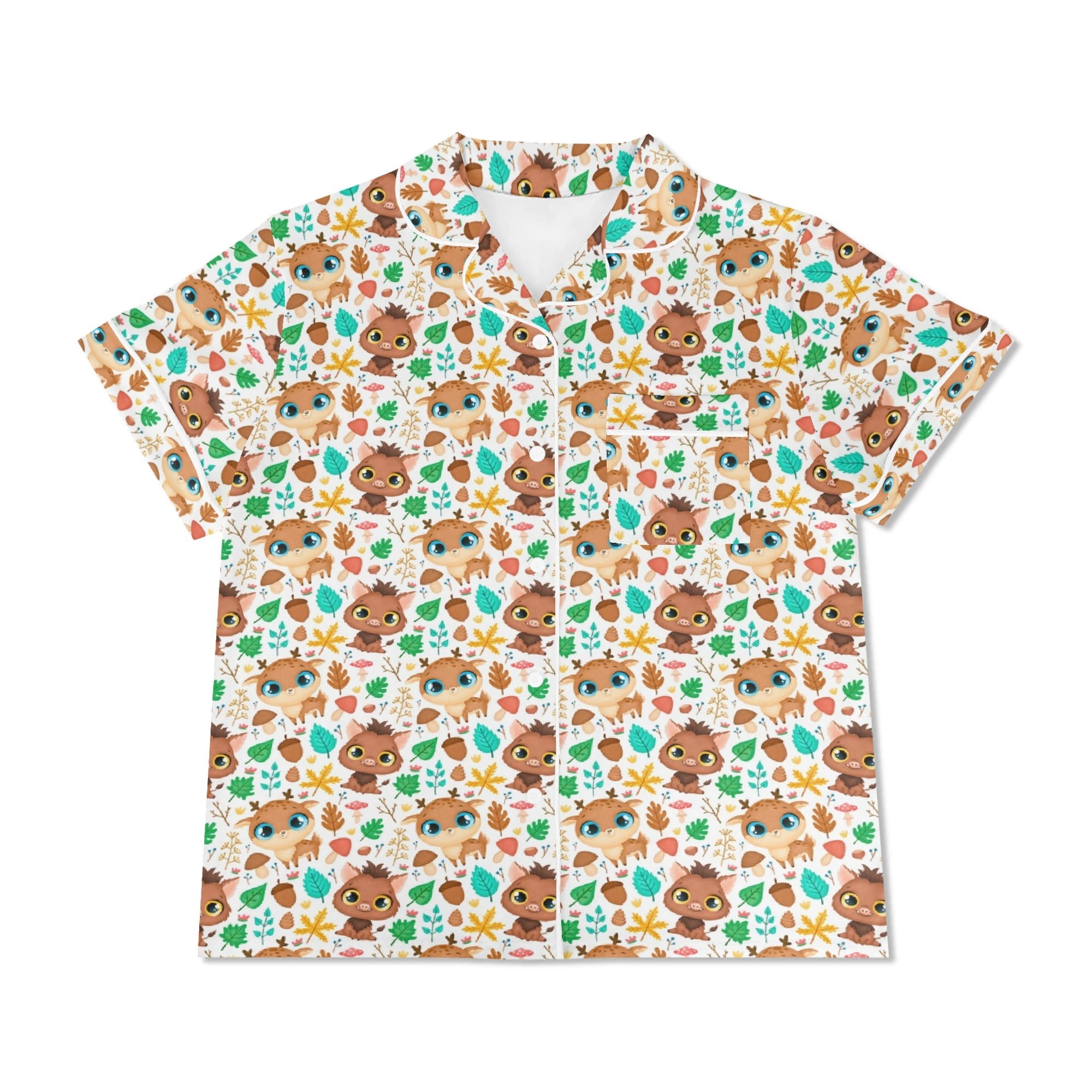 Cute Autumn Creatures Womens Short Sleeve 2-Piece Pyjama Set Women's Short Sleeve Pyjamas animal Printed Offshore