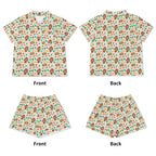 Cute Autumn Creatures Womens Short Sleeve 2-Piece Pyjama Set Women's Short Sleeve Pyjamas animal Printed Offshore