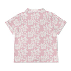 Pink Hawaiian Floral Womens Short Sleeve 2-Piece Pyjama Set Women's Short Sleeve Pyjamas Plants Printed Offshore