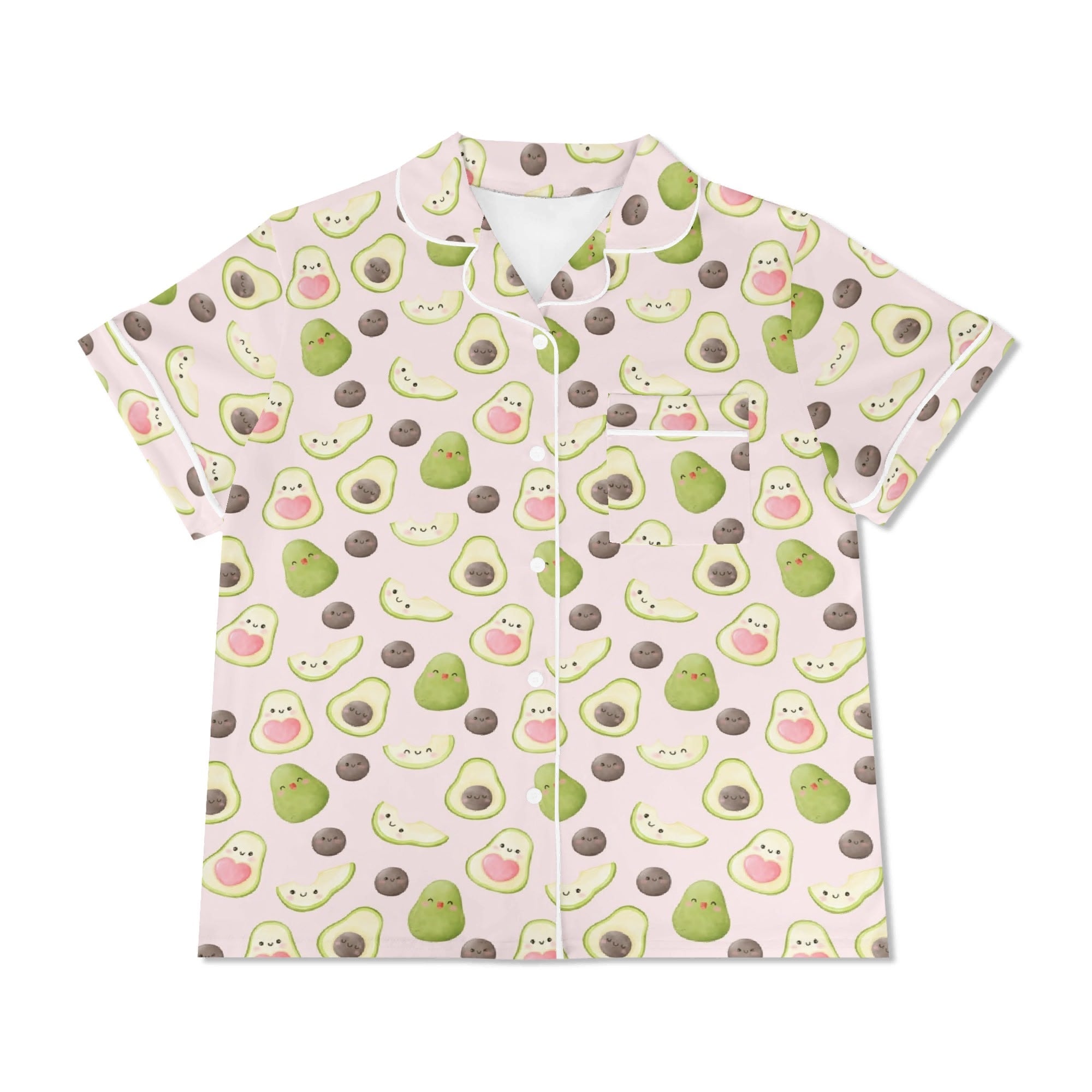 Avocado Love Womens Short Sleeve 2-Piece Pyjama Set Women's Short Sleeve Pyjamas Food Love Printed Offshore