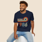 Turning 40 Vintage 1986 Retro Striped Unisex T-Shirt Unisex Adult T-shirt Birthday Globally Fulfilled