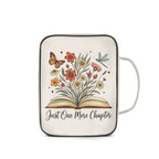 Just One More Chapter Book With Flowers Personalised Book Bag / Cover With Zippered Pocket Personalised Book Bag / Cover Printed Offshore