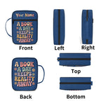 A Book A Day Keeps Reality Away Personalised Book Bag / Cover With Zippered Pocket Personalised Book Bag / Cover Printed Offshore